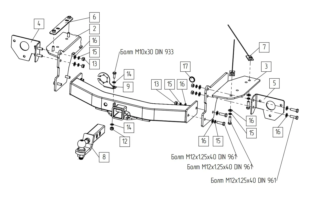 Фаркоп TowRus для GAC GS8 2021- Арт. 109182 109182 в Киров