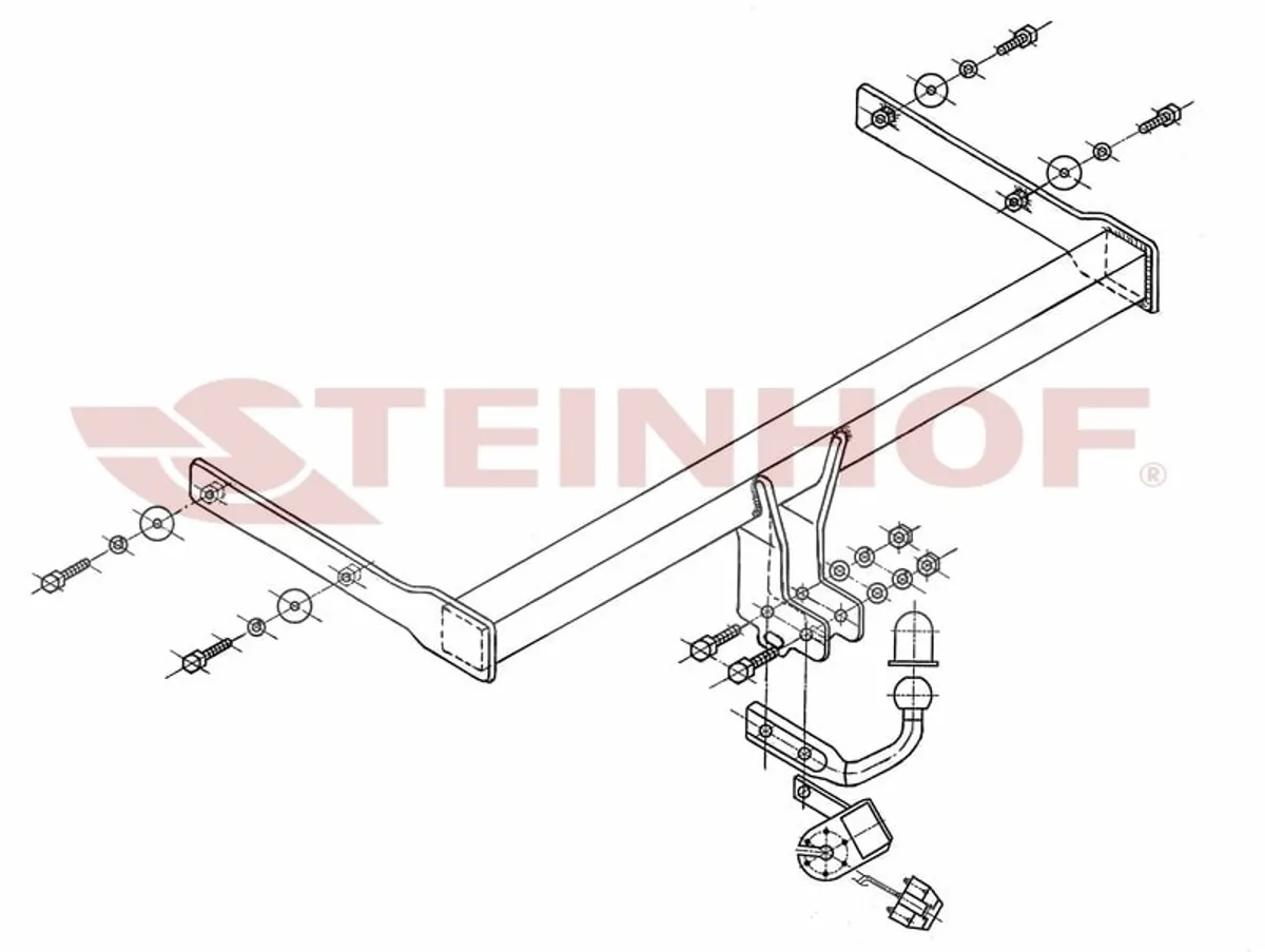 Фаркоп Steinhof для Volkswagen Passat 2021-2026 S-341 в Киров Фаркоп Steinhof для Volkswagen Passat 2021-2026 S-341 в Киров