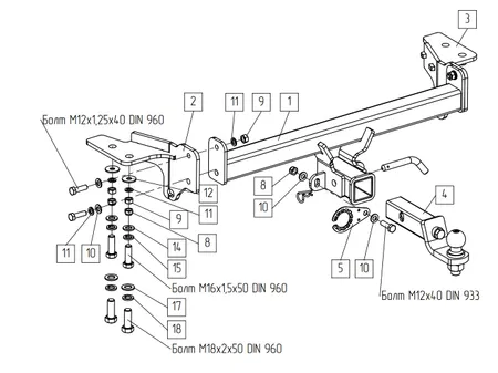 Фаркоп TowRus для Haval H7 2025- 129299 в Киров