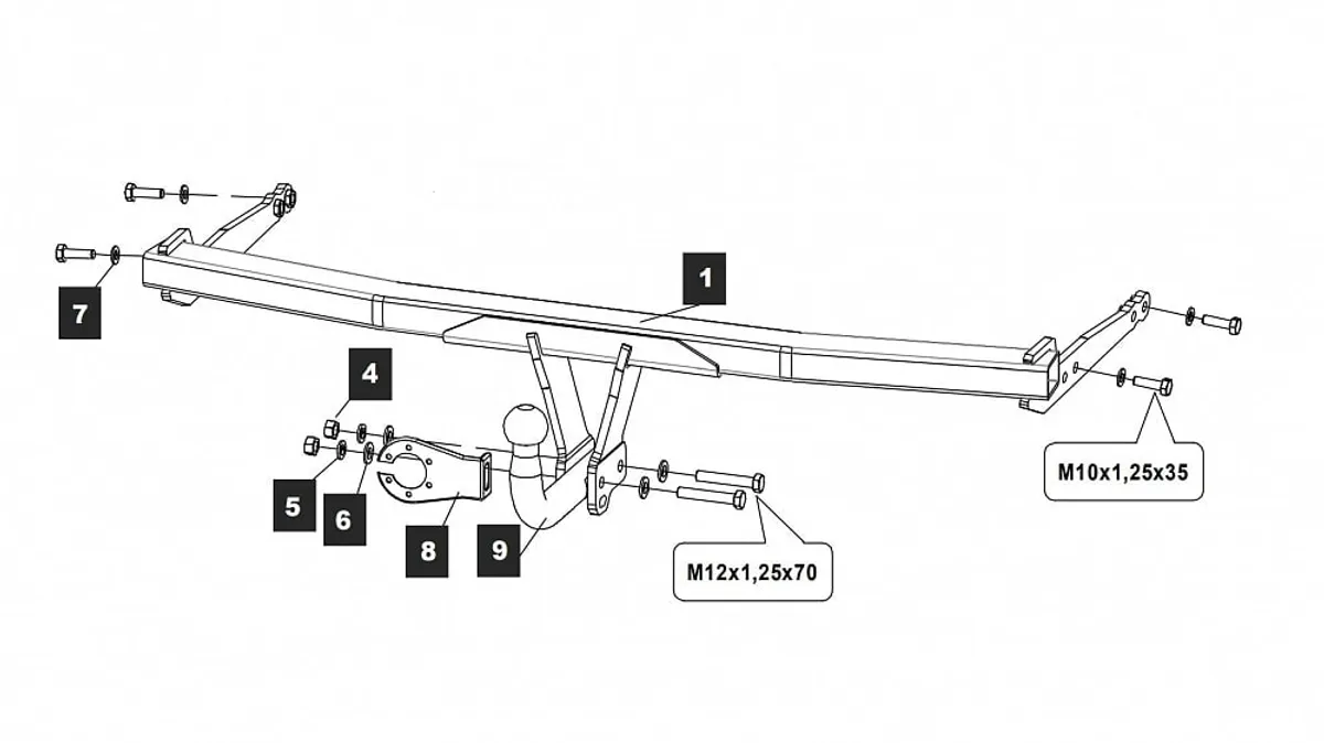 Фаркоп Baltex для Audi A3 2020- 26313612 в Киров