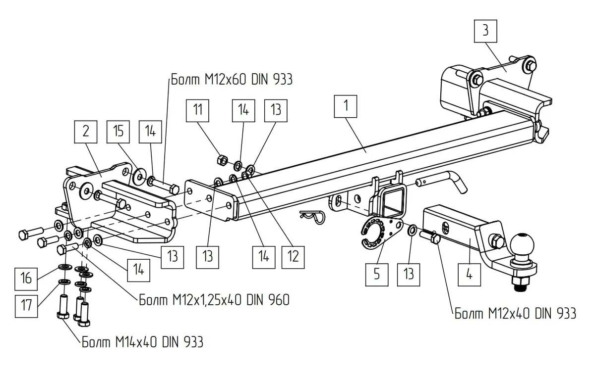 Фаркоп TowRus для Land Range Range Rover 2022-  119275 в Киров